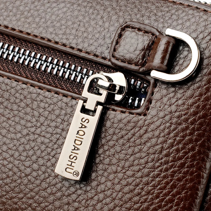 New Men's Long Business Wallet PU Leather Buckle Zipper Handbag Mobile Bag Money Organizer Fashionable Casual Clutch for Men