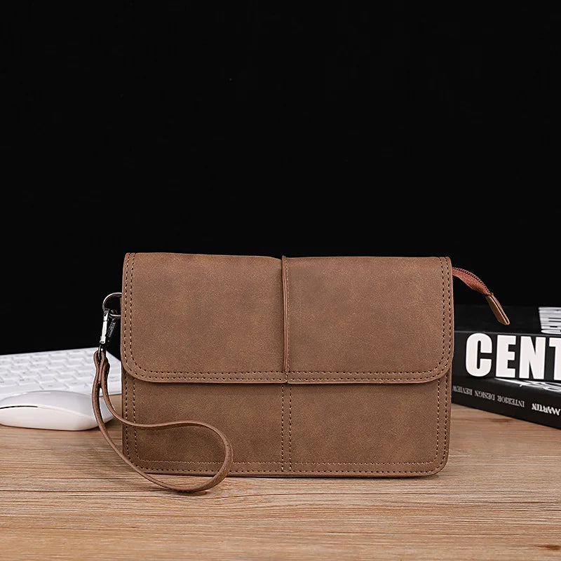 Crazy Horse Leather Man Cluthes Bag Retro Men Handbags Fashion Envelope Bag
